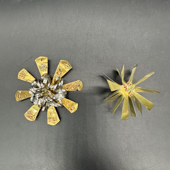 Vintage Atomic Flowers Christmas Ornaments Aluminum Handmade Mid Century Modern - Picture 2 of 7